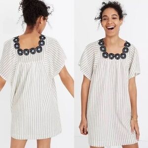 Madewell embroidered butterfly dress in stripe tunic